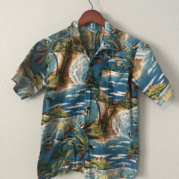 RJC Other - Kids Tropical Island Print Button‎ Down Shirt